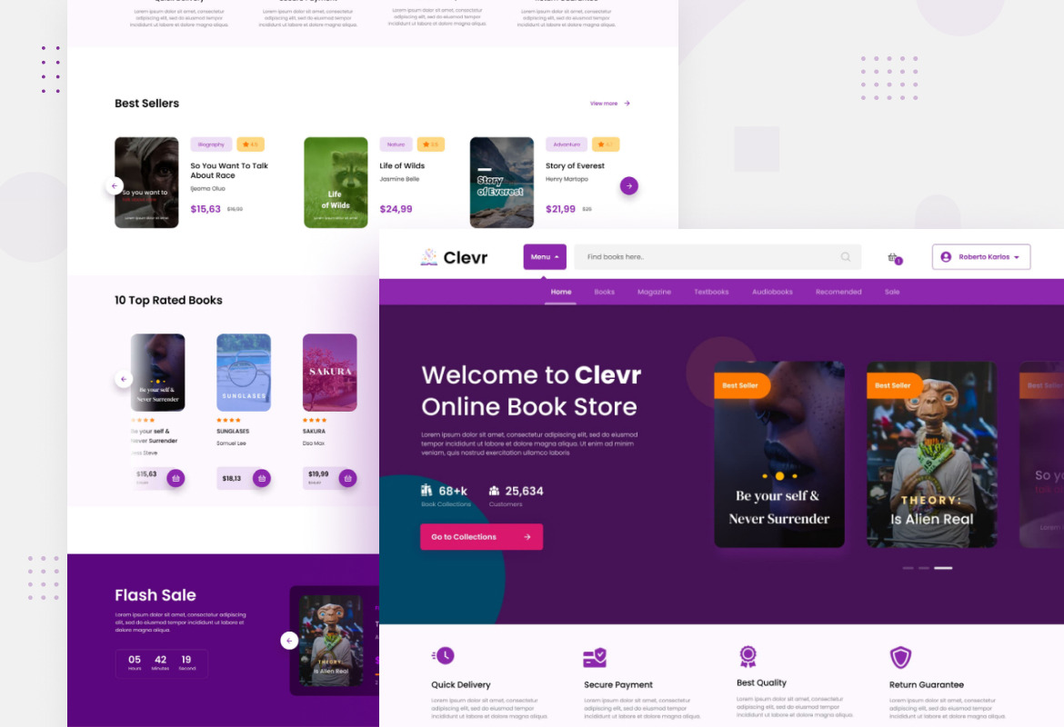 Clevr - Book Store Ecommerce Website Template