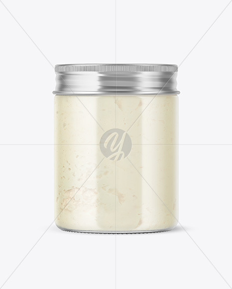 Clear Glass Jar w/ Coconut Oil Mockup