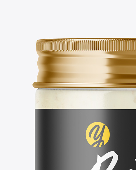 Clear Glass Jar w/ Coconut Oil Mockup