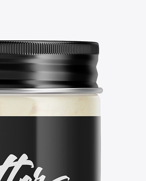 Clear Glass Jar w/ Coconut Oil Mockup