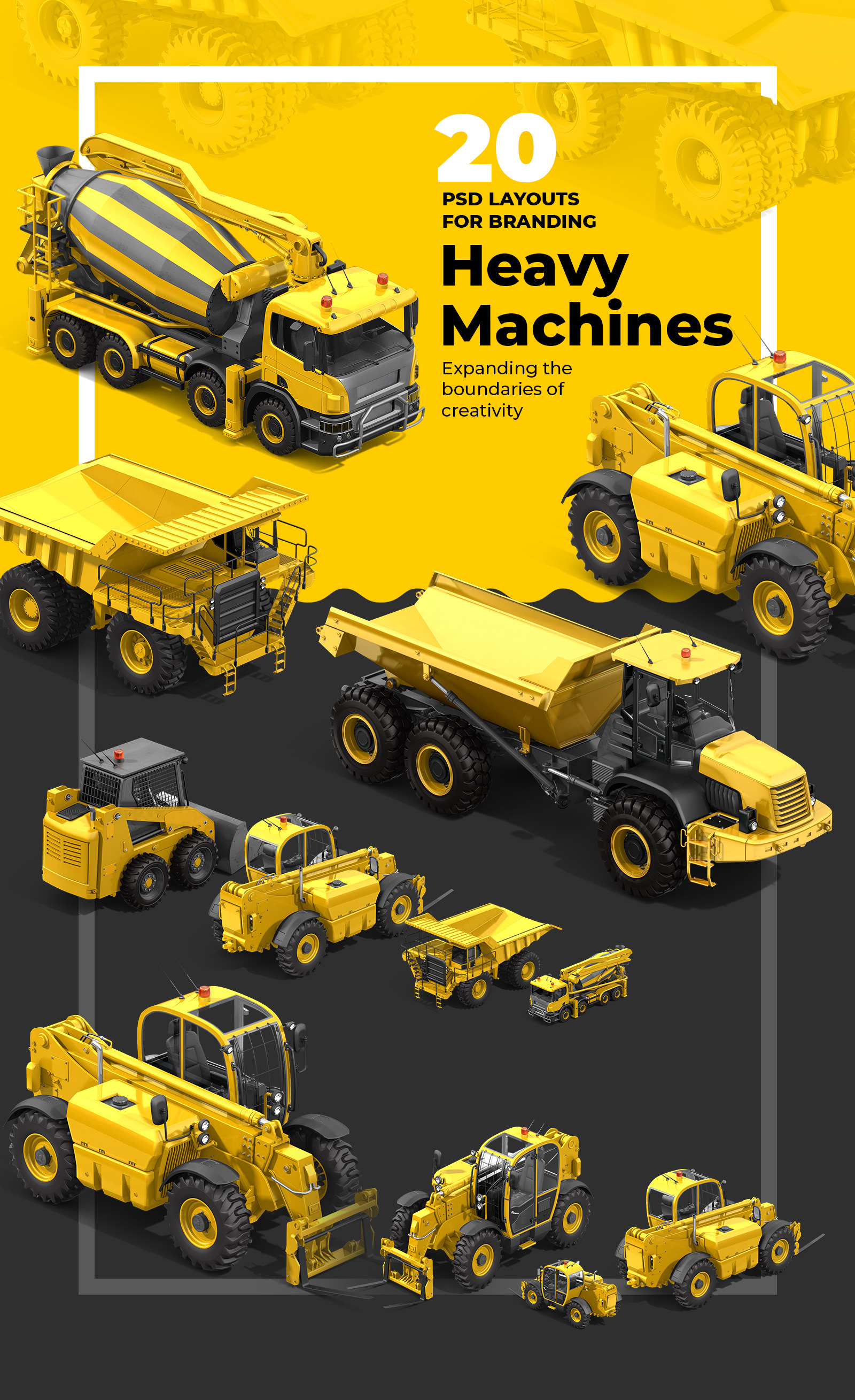 PSD Heavy Machines Mockup 360 PRO #04 PSD Heavy Machines Mockup 360 PRO #04