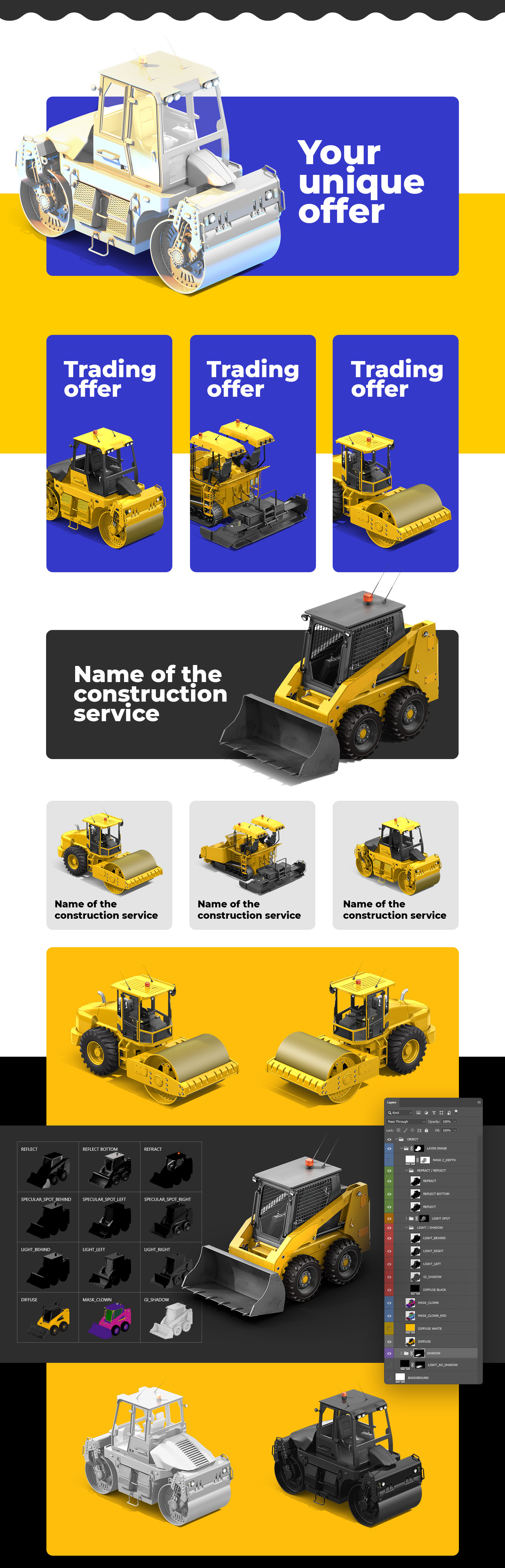 PSD Heavy Machines Mockup 360 PRO #05 PSD Heavy Machines Mockup 360 PRO #05