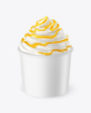 Ice Cream Paper Cup with Mango Sauce Mockup