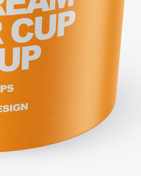 Ice Cream Paper Cup with Mango Sauce Mockup