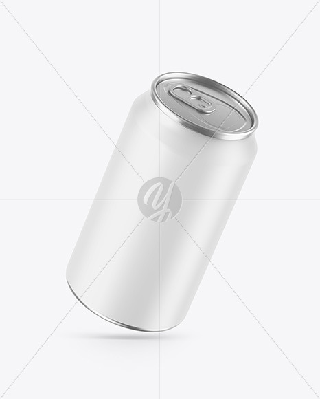 Metallic Drink Can w/ Matte Finish Mockup