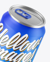 Metallic Drink Can w/ Matte Finish Mockup