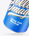 Metallic Drink Can w/ Matte Finish Mockup