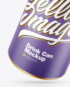 Metallic Drink Can w/ Matte Finish Mockup