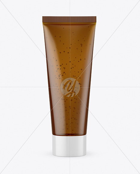 70ml Semi-Transparent Cosmetic Tube w/ Gel & Bubbles Mockup