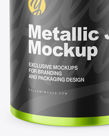 Glossy Metallic Jar Mockup