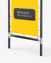 Metallic Stand w/ Fabric Banner Mockup - Right Side View