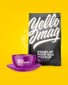 Kraft Stand-Up Bag with Coffee Mug Mockup