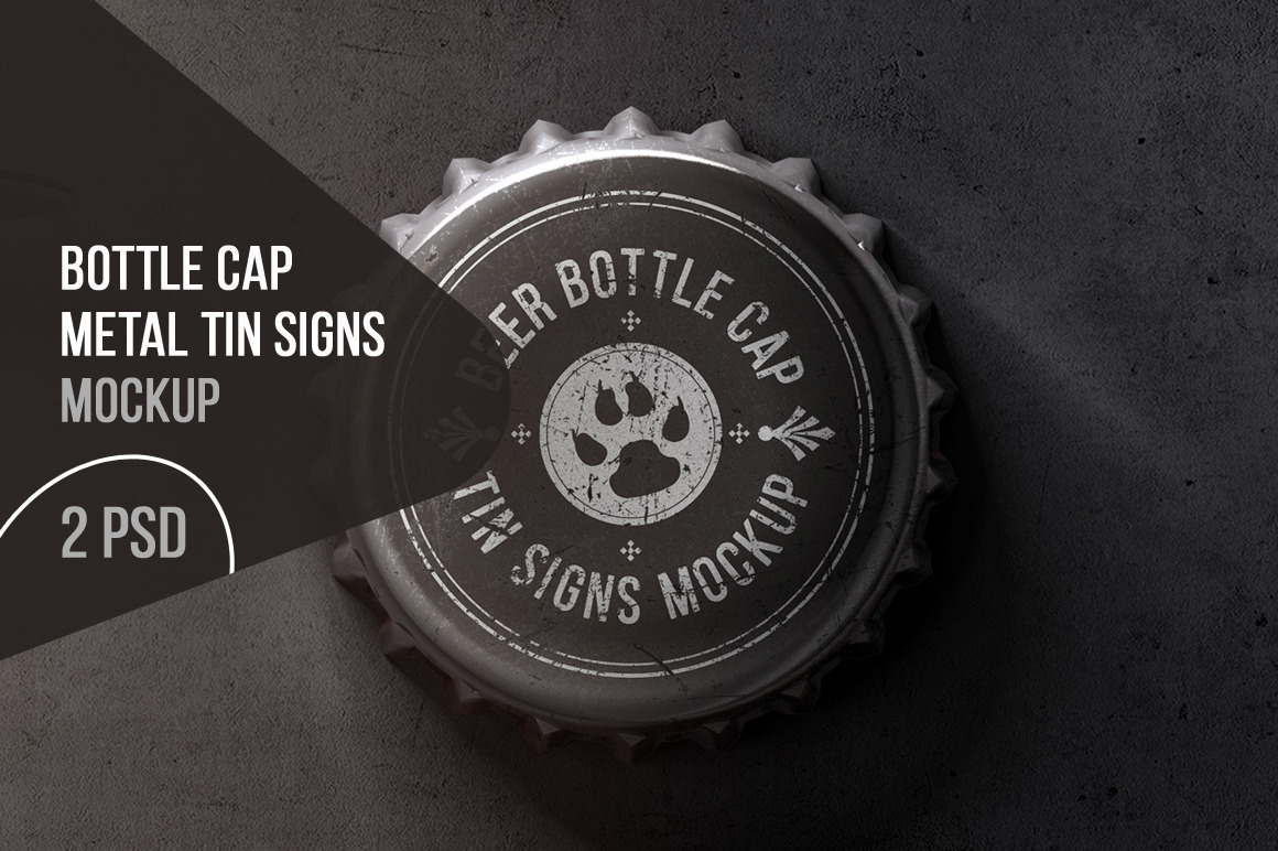 Bottle Cap Metal Tin Signs Mockup