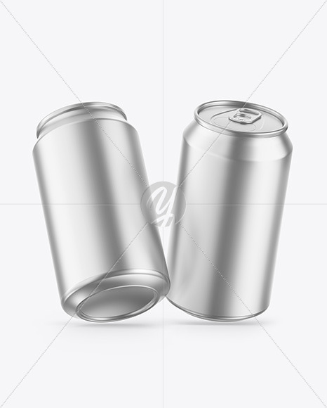 Matte Metallic Drink Cans Mockup