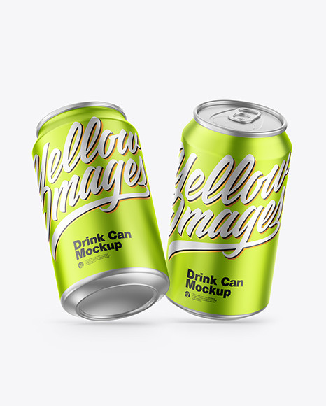 Matte Metallic Drink Cans Mockup