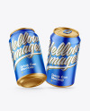 Matte Metallic Drink Cans Mockup