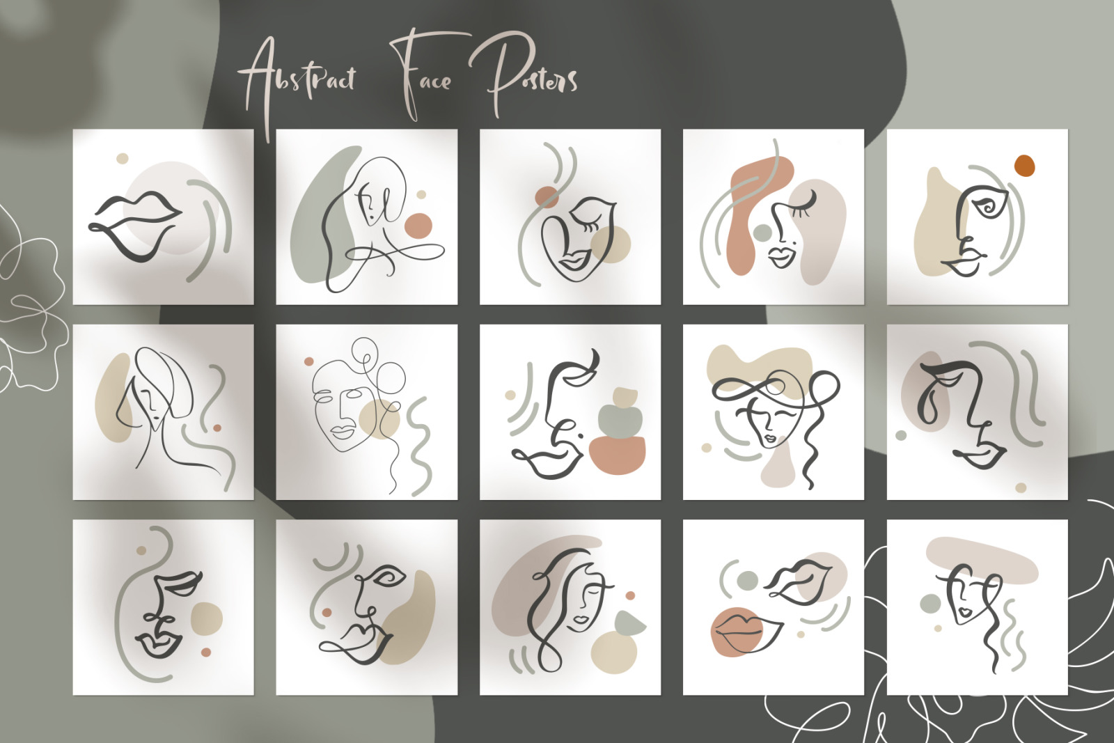 Abstract Line Art Faces Abstract Line Art Faces