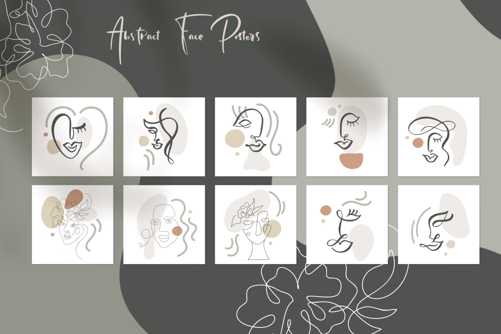 Abstract Line Art Faces Abstract Line Art Faces