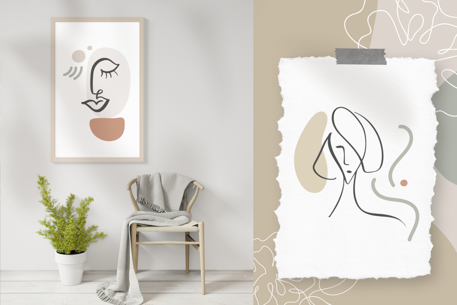 Abstract Line Art Faces Abstract Line Art Faces