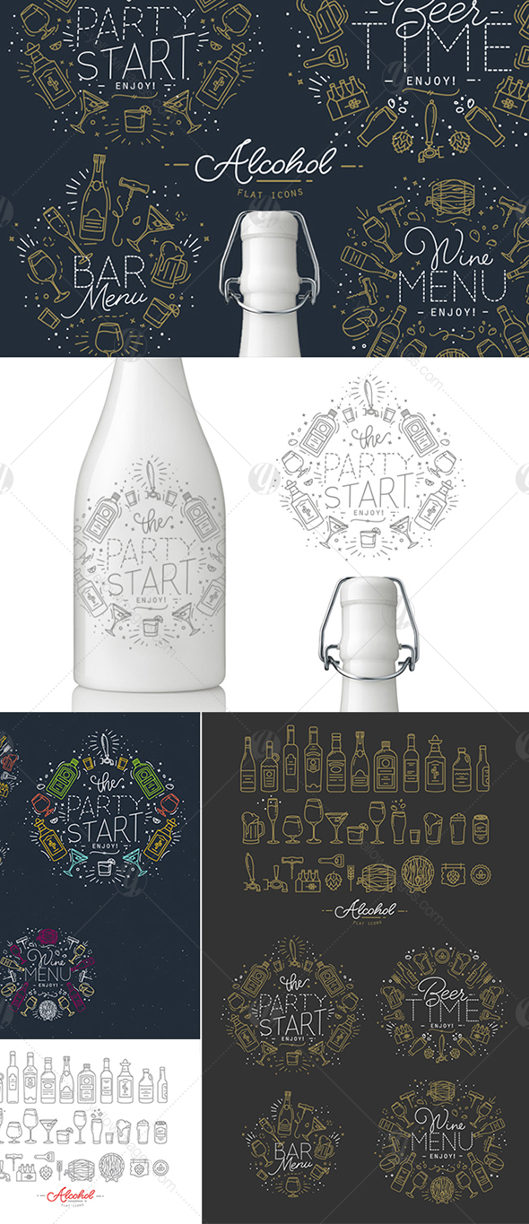 Alcohol icons Alcohol icons