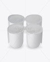 Matte Plastic 4 Pack Juice Cup Mockup - Front View (High-Angle Shot)