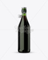 Green Glass Bottle With Clamp Lid Mockup