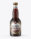 Amber Glass Bottle with Red Ale Mockup