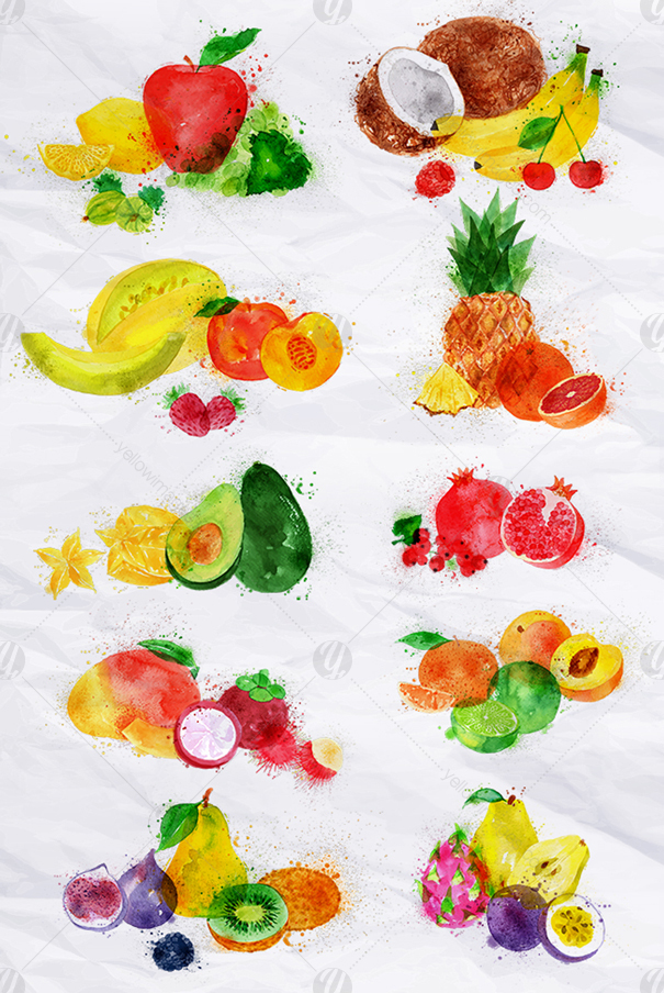 Fruits Watercolor Fruits Watercolor