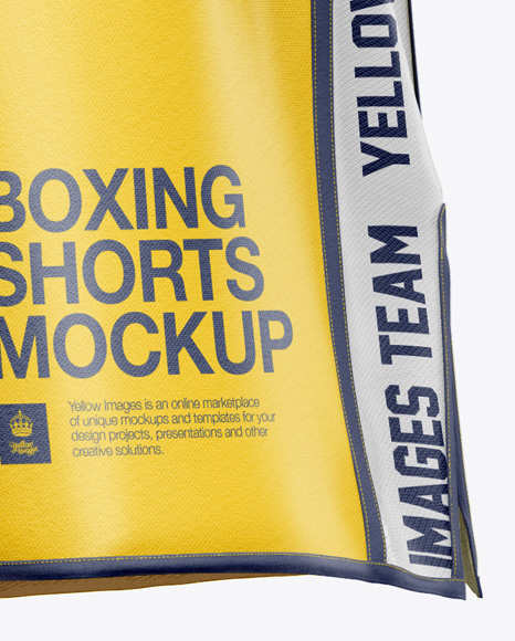 Two Panel Boxing Shorts Mockup - Back View