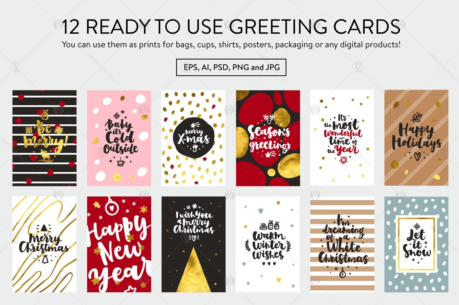 12 Merry Christmas Vector Set 12 Merry Christmas Vector Set