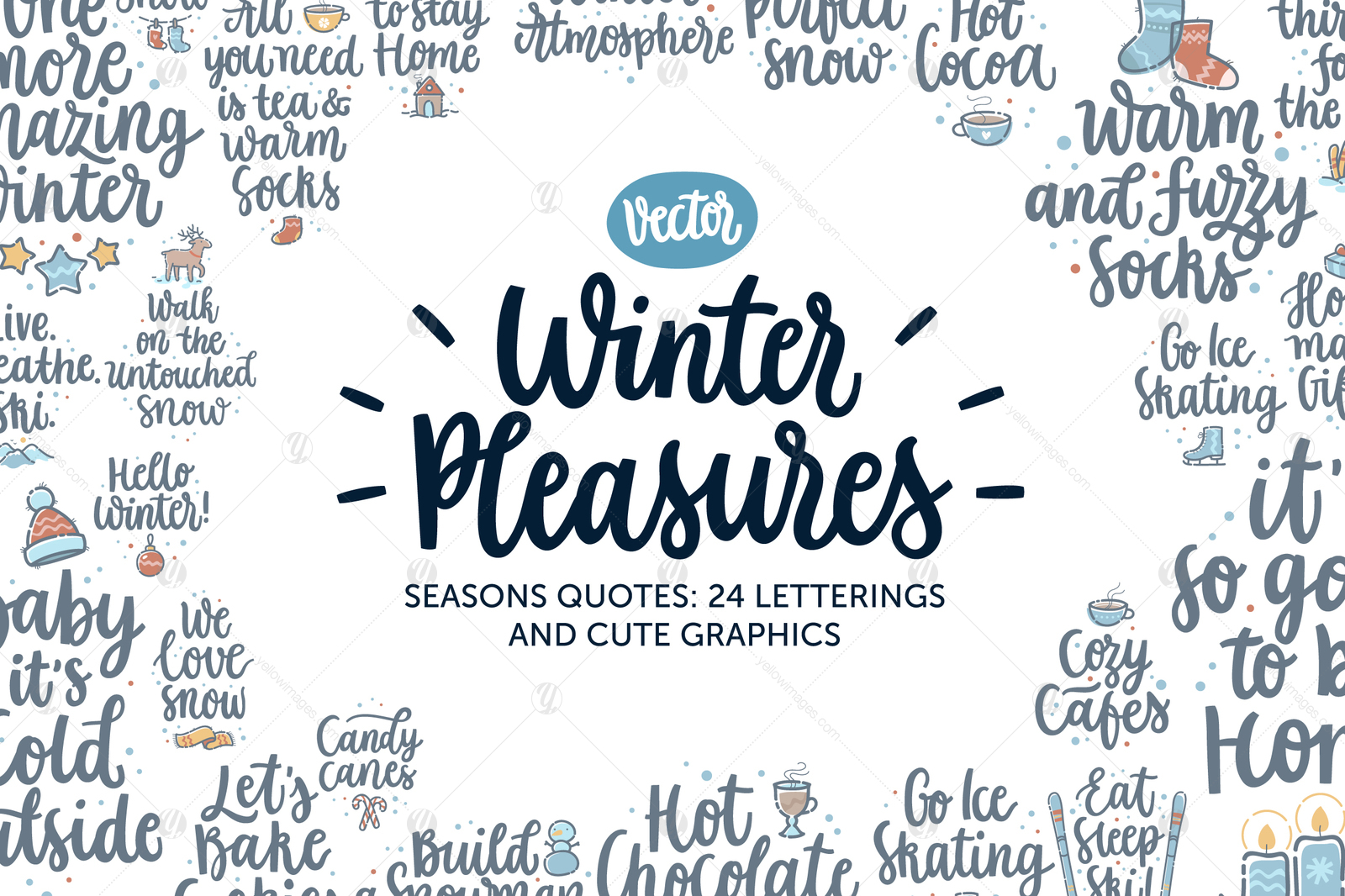 24 Winter Pleasures vector set