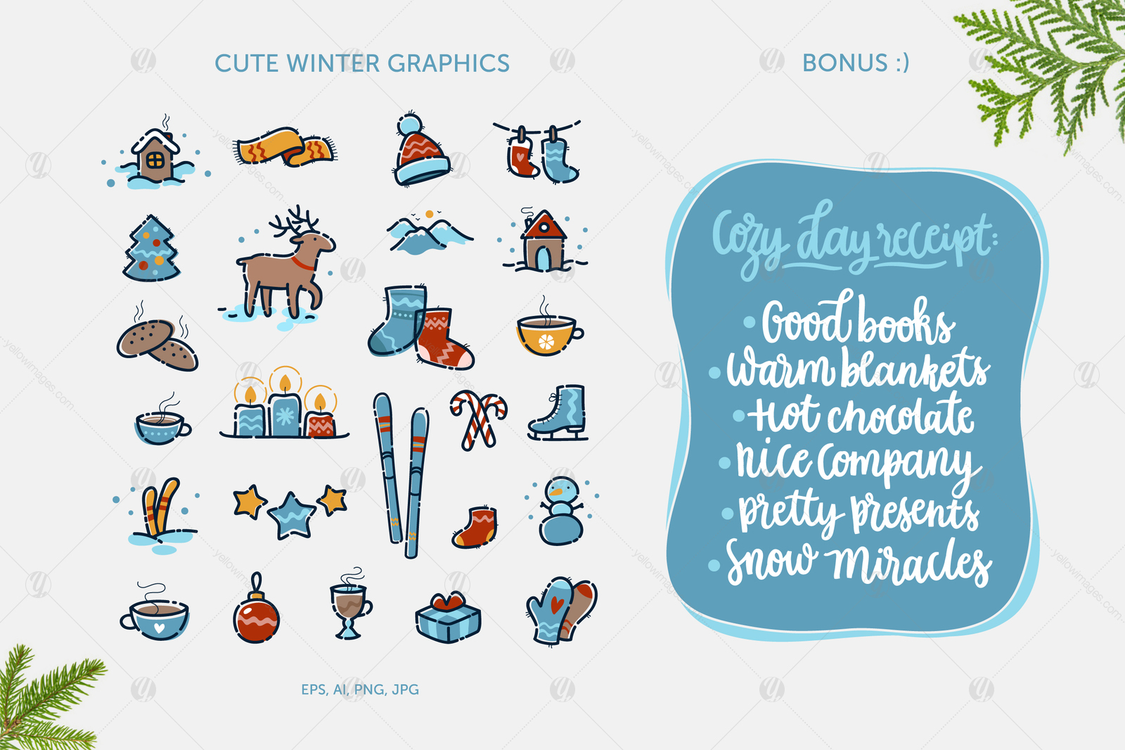 24 Winter Pleasures vector set