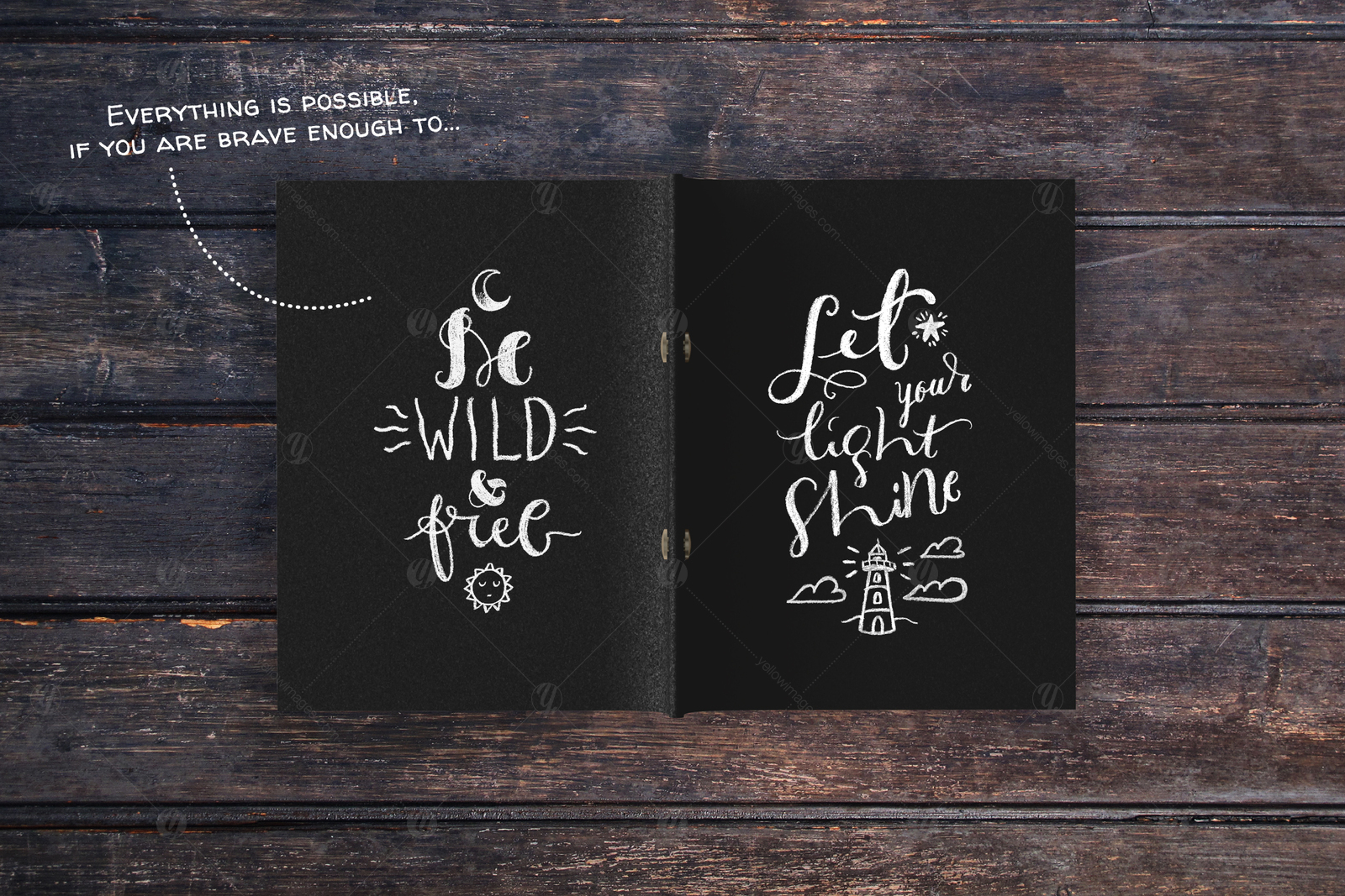Chalk Lettering Set, Vector Chalk Lettering Set, Vector