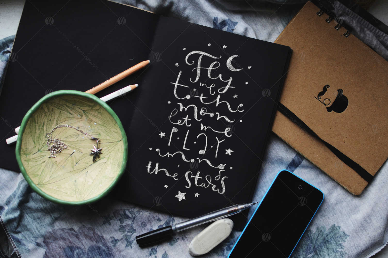 Chalk Lettering Set, Vector Chalk Lettering Set, Vector