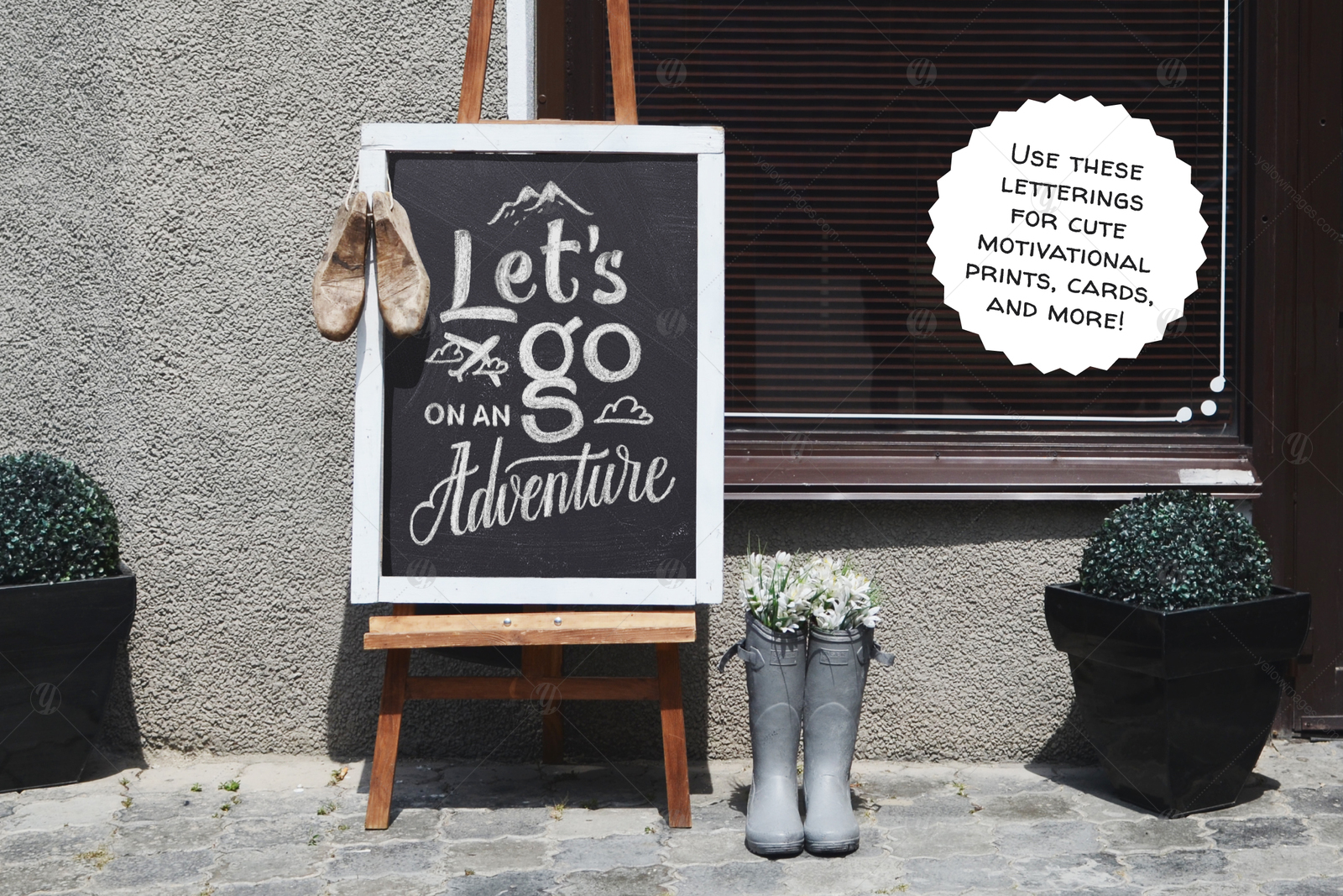 Chalk Lettering Set, Vector Chalk Lettering Set, Vector
