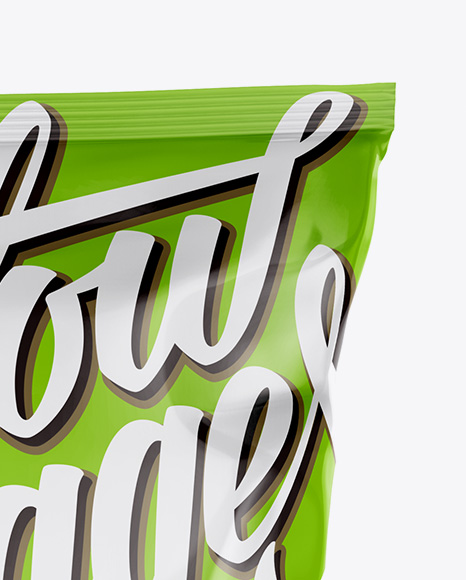 Glossy Snack Bag Mockup