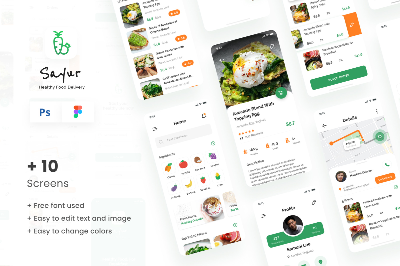 Sayur - Healthy Food Delivery iOS UI App Design