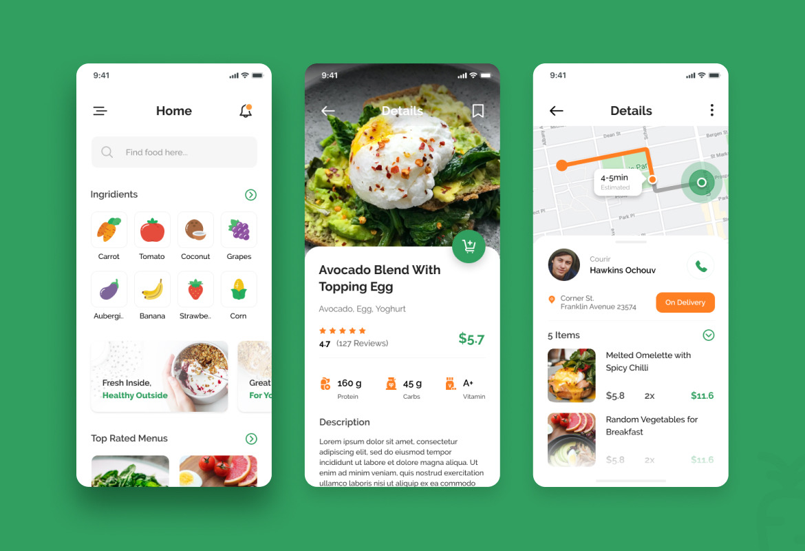 Sayur - Healthy Food Delivery iOS UI App Design