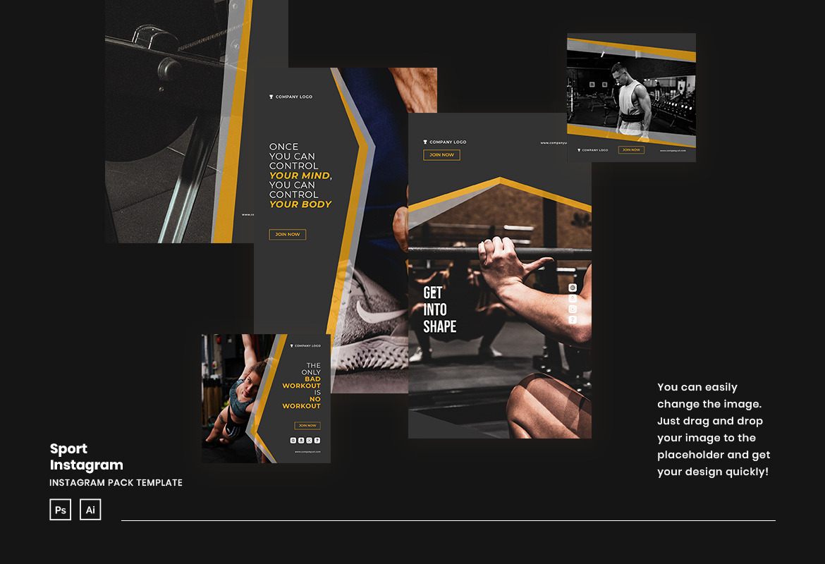 Sport Instagram Ads Post and Story Template Sport Instagram Ads Post and Story Template