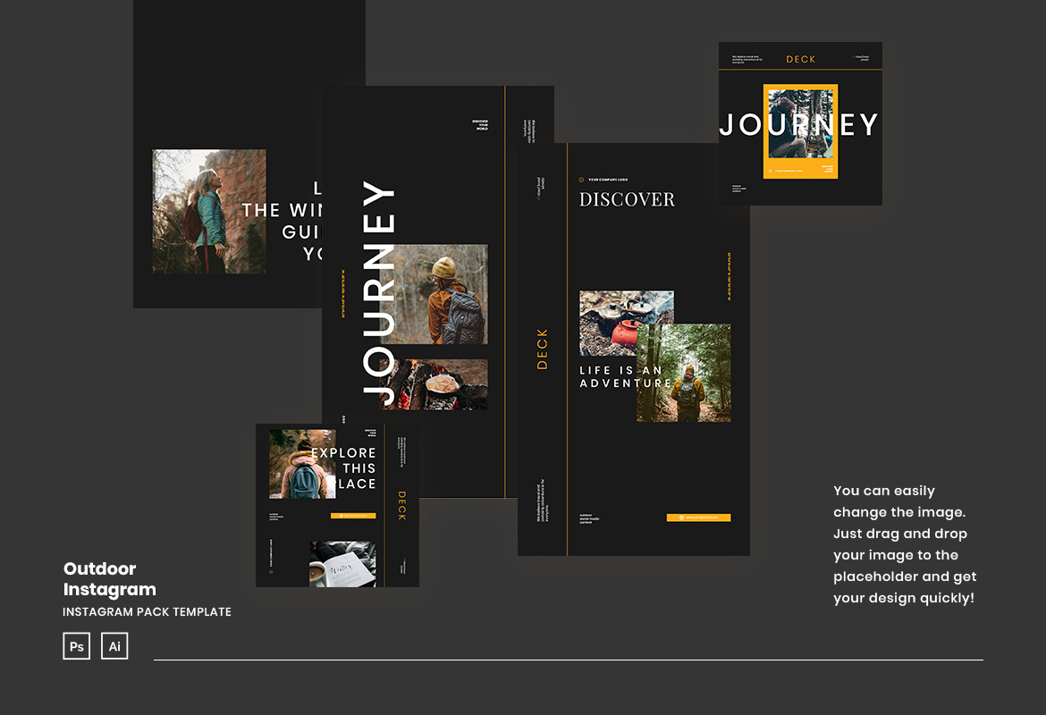 Backpacker Outdoor Instagram Ads Story and Post Backpacker Outdoor Instagram Ads Story and Post