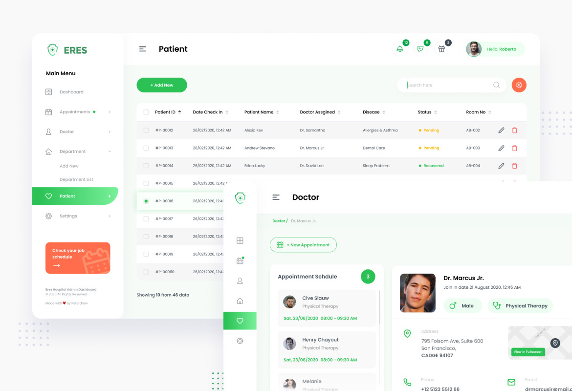 Hospital Admin Dashboard UI Figma an PSD Template