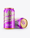 Glossy Metallic Drink Cans Mockup