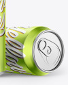 Glossy Metallic Drink Cans Mockup