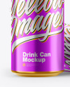 Glossy Metallic Drink Cans Mockup