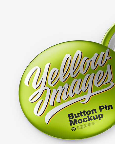 Two Metallic Button Pins Mockup