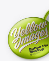 Two Metallic Button Pins Mockup