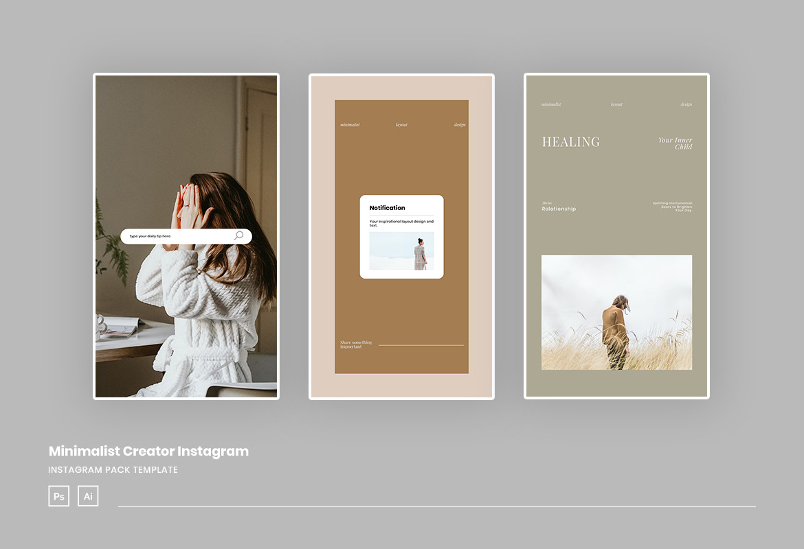 Minimalist Creator Instagram Ads Post and Story
