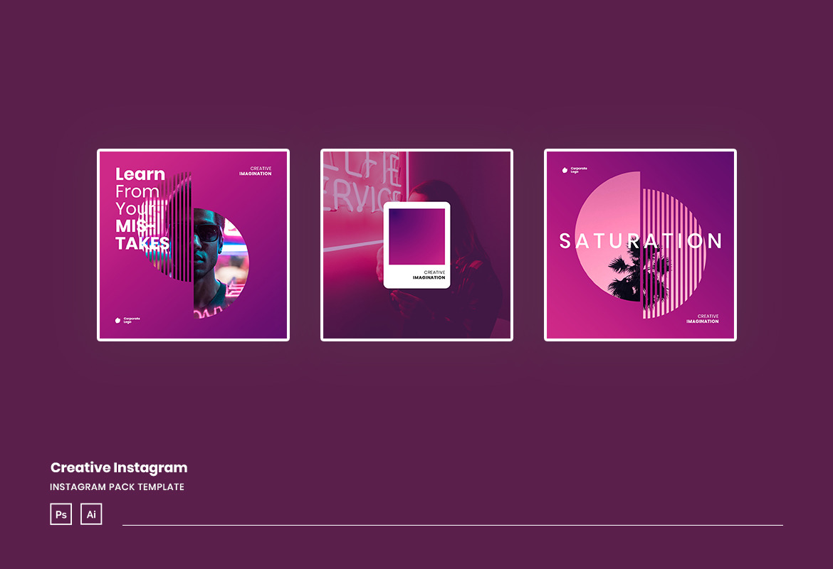 Neon Creative Instagram Ads Post & Story Template Neon Creative Instagram Ads Post & Story Template