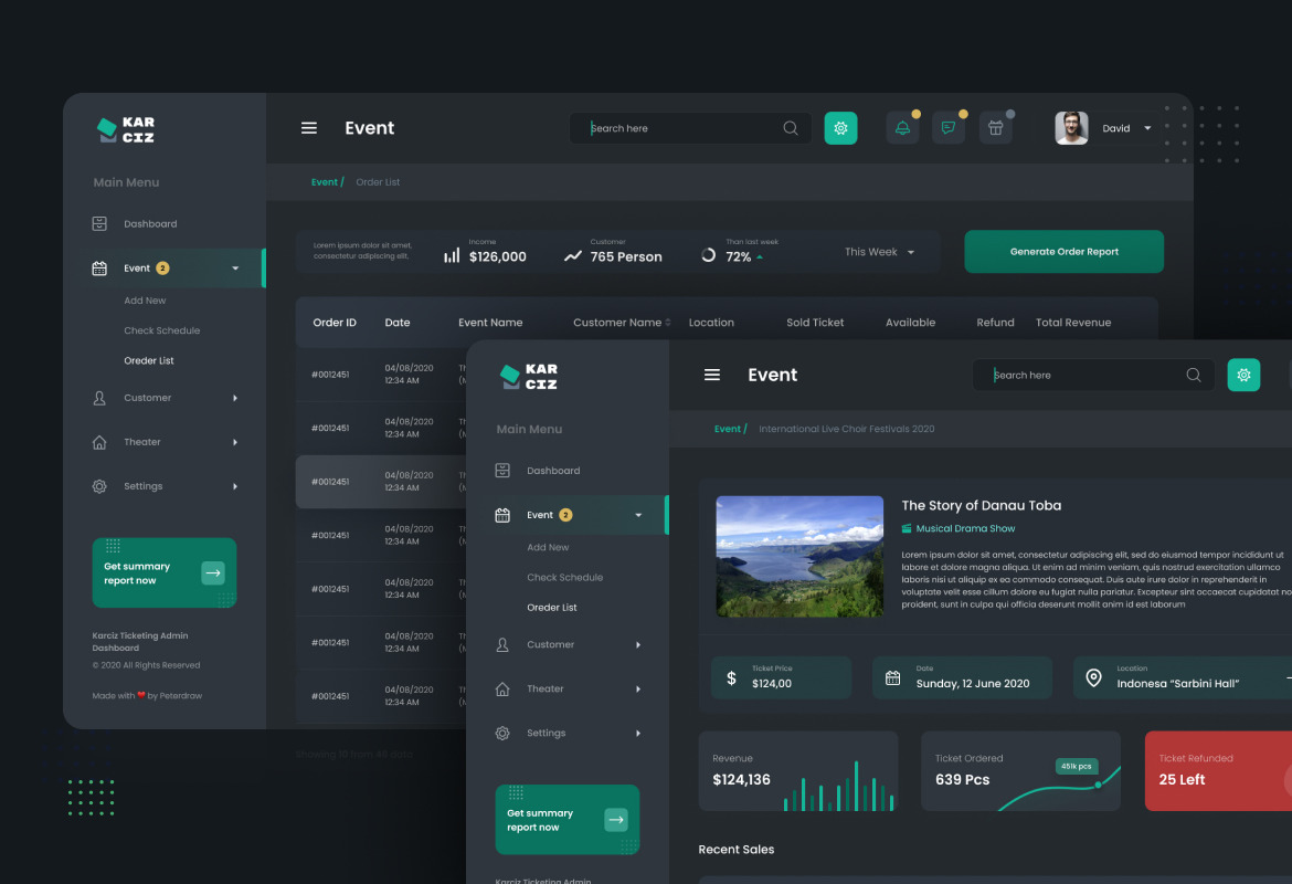 Event Ticketing Admin Dashboard UI Template