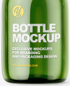 Small Green Glass Bottle With Plastic Cap Mockup - Front View